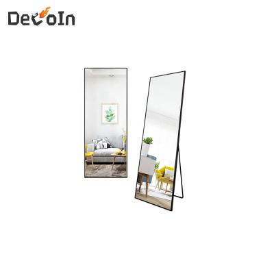 China Eco-friendly Frame Household Aluminum Alloy Integral Mirror Retangular Wall Hanging Floor Standing Long Adjustable Mirror for sale