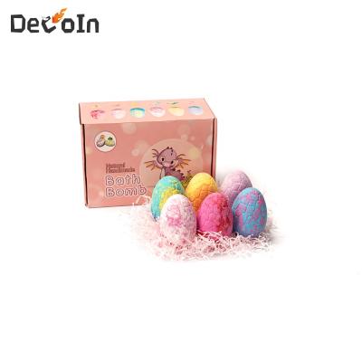 China Mix Sea Salt Dinosaur Egg Bath Salt Ball with Surprise Toy for Kids Natural Organic Handmade Essential Oil Bath Bomb Sea Salt Box Custom Set for sale