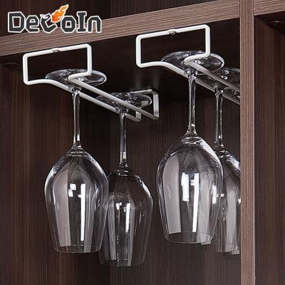 China Modern Minimalist Metal Wine Glass Rack Hanging Metal Storage Display Single Tier For Kitchen Home Bars Rack for sale