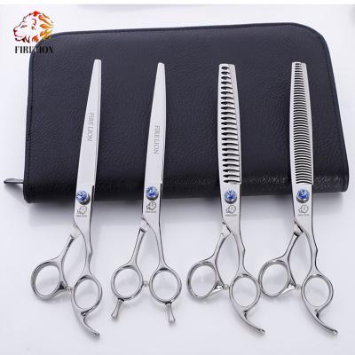 中国 Dogs Firelion JP440c 8.0 Inch Dog Cutting Scissors Curved Shark Tooth Pet Grooming Scissor Thinning Set 販売のため