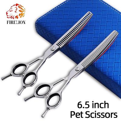 China Japanese Curved Professional Small Animals 440c Stainless Steel Dog Pet Grooming Scissors Curved Thinning Shears For Dogs for sale