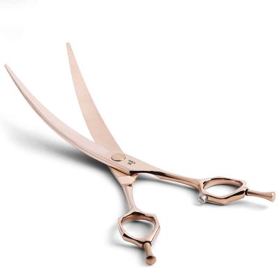 China Hot Selling Dog Fashion SUS440C Professional New 40 Degree Dog Pet Grooming Shears Super Curved Scissors for sale