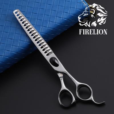 China Dogs 6.75 Inch 440C Steel Straight 70% Thinning Scissors Rate Shark Professional Pet Beauty For Dog Grooming for sale