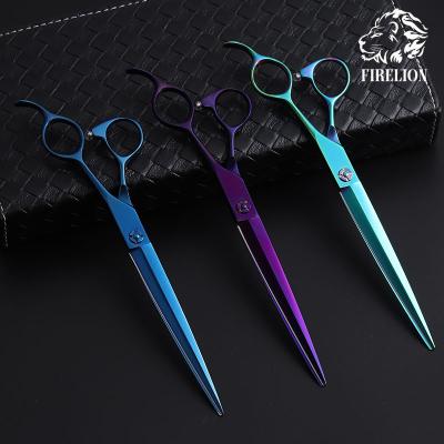 China Professional Dogs 7.5 Inch JP440C Stainless Steel Titanium Plating Cutting Dog Grooming Multicolor Pet Scissors for sale