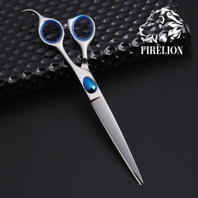 China Dogs Firelion 6.5 Inch Stainless Steel Pet Clipper Shears Straight Edge Scissors Dog Grooming for sale