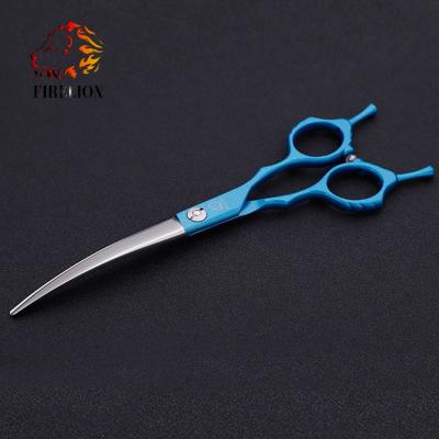 중국 Dogs Factory Outlet 6.5 Inch 440C Stainless Steel Japanese Multicolor Pet Curved Shears Dog Grooming Scissors 판매용