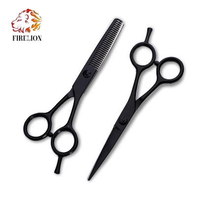 China Professional Hair Scissors 440c Black Customizable Line One Scissors Hair Cutting Hair Scissors Barber Te koop