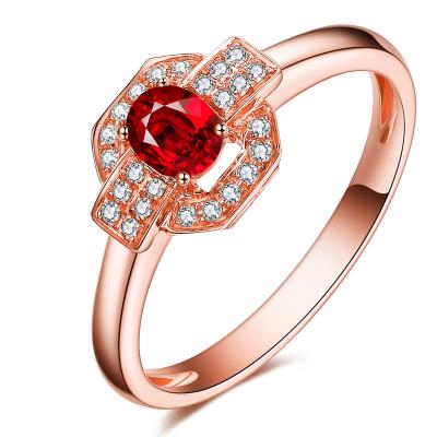 China Customize Ruby Diamond  Ring With Natural Gemstone Unique Design for sale