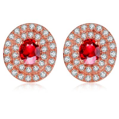 China Las mujeres multan la joyería Ruby de la piedra preciosa y el diamante de Suráfrica de los pendientes del racimo del diamante en venta