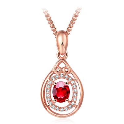 China Authentic Ruby Necklace , Ruby And Rose Gold Necklace For Women / Ladies for sale