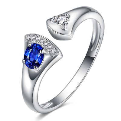 China Fashion Open Ring Jewelry , Unique White Gold Sapphire Engagement Rings  for sale