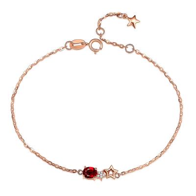 China Joyería de rubíes colocada menuda Ruby del oro 18k y pulsera del diamante en venta