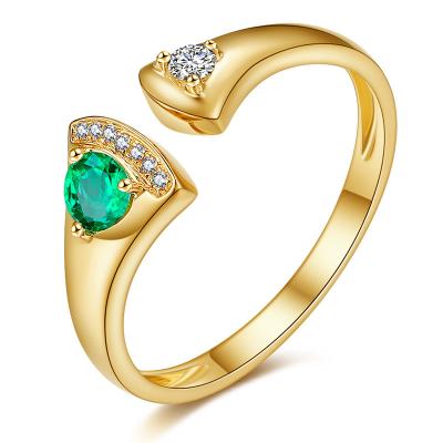 Chine Bague à diamant verte ouverte de conception de mode pour épouser/fiançailles à vendre