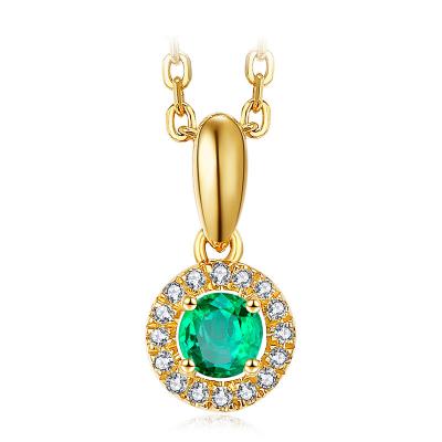 Chine Or jaune de collier pendant vert, collier vert de mariage rond à vendre