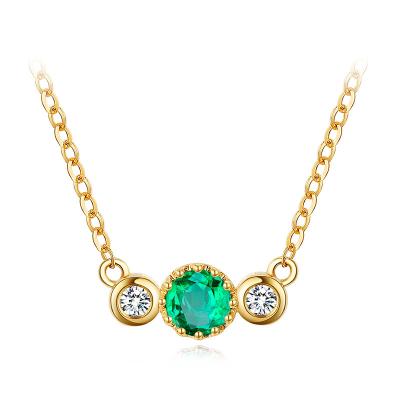 China Green Emerald Alternate Diamond Gemstone Jewelry Natural Emerald Pendant Necklace  for sale