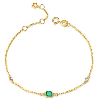 China Oro y pulsera de la esmeralda, pulsera esmeralda natural de encargo del diamante en venta