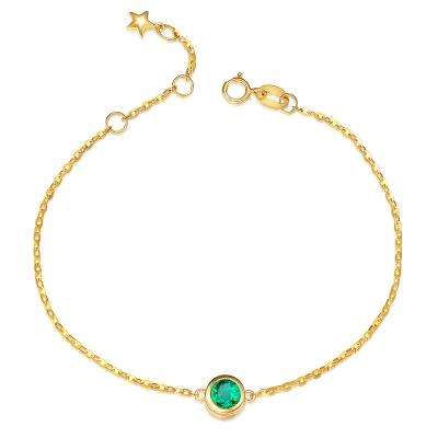 China De gouden Echte Smaragdgroene die Ronde van de Halfedelsteenarmband met Regelbare Ketting wordt gesneden Te koop