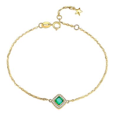 China Gold And Emerald Bracelet , Yellow Gold Bracelet For Girl / Mother for sale