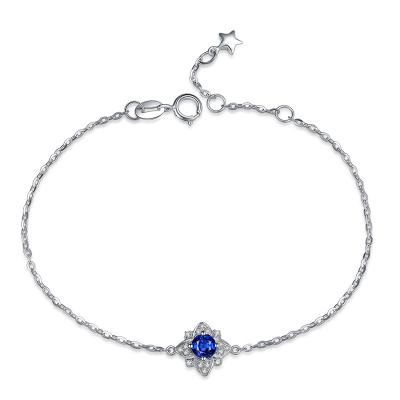 China Van de het Witgoud Natuurlijke Blauwe Saffier van vrouwen Stevige 18 Karaat Elegante de Armbandketting Te koop