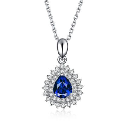 China Sparkly Diamond Gemstone Jewelry , Pear Shaped Sapphire Diamond Cluster Pendant for sale