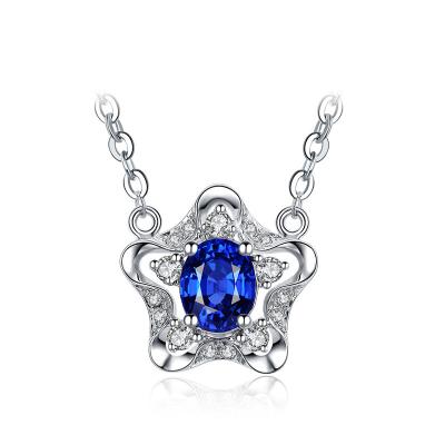 Chine Saphir bleu et collier de diamants de vrais bijoux de pierre gemme de femmes à vendre