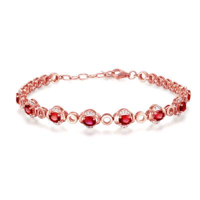 China Joyería de rubíes de la piedra preciosa de la multa de la pulsera del oro de Rose para el compromiso de las muchachas en venta