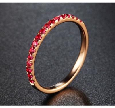 China 18K Rose Gold Wedding Ruby Rings High Polish Finish For Lady Engagement for sale