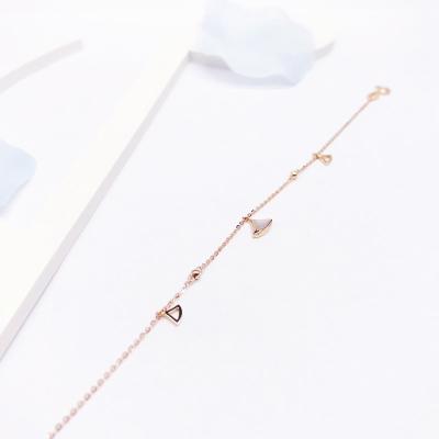 China Charms Style 18k Gold Bracelet Rolo Chain Nacre With 16 - 18 Cm Length Chain for sale