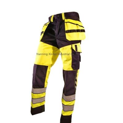 China High Visibility High Visibility Carpenter Trousers With Kneepad Pockets Working Pants Wind And Waterproof Hi-Force Safety Workwear for sale