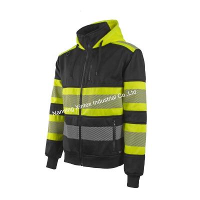 China EN 20471 Jacket Safety Hi-force Visibility Tops Reflective Brands Sweatshirt Workwear Hooded Class 1work Uniforms for sale