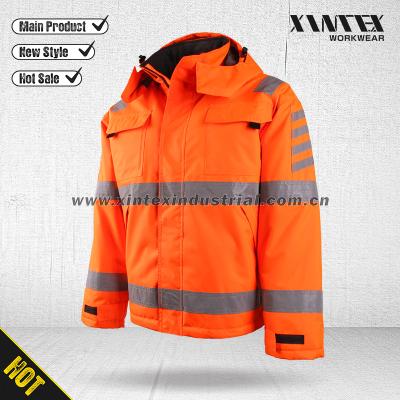 China Safety Warm Waterproof Anti-Shrink Hi-Strength Sale Winter Jacket Reflective Workwear For Men/Women for sale