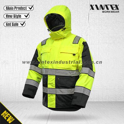 China Breathable ANSI/ISEA 20471 107 High Visibility ISO Uniform Winter Jacket/Hi-vis Breathable Waterproof/High Strength Workwear for sale