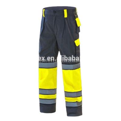 China 2020 EN20471 High Visibility Safety Pants Dustproof/Flame Retardant/Anti-Static Reflective Strips Hi Viz Work Trousers for sale