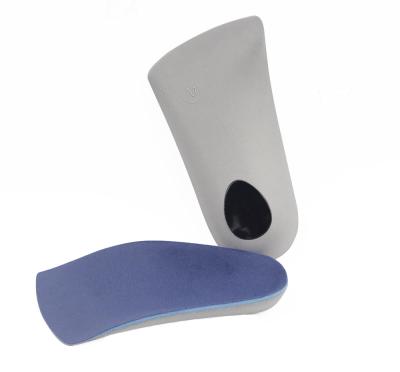 China 2021 Hot Selling EVA Shock Absorption PU Arch Support 3/4 Orthotic Flat Foot Dropped Foot Length Insole for sale