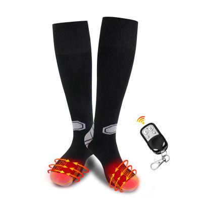 China Sports Therapy Self Heating Wind Proof Cotton Ski Warmer Electric Battery Heated Thin Thermal Socks for sale