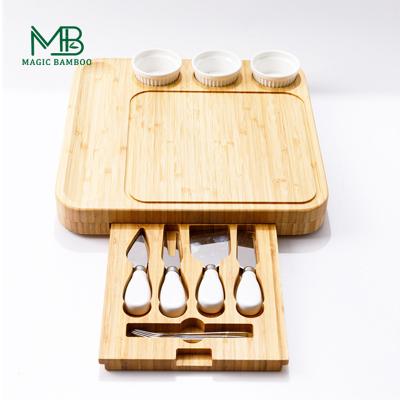 China New Eco - Friendly Kitchen Deli Drawer Slide - 2022 Natural Bamboo Cheese Board High Quality for sale