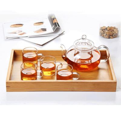 China High Quality Viable Square Table Tray With Handles Serving Bamboo Fruit Breakfast for sale