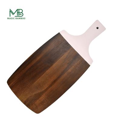 China Viable Kitchen Friendly Butcher Knife Block Wooden Kitchen Choppers Handle Wood Cutting Board for sale