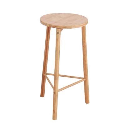 China Sustainable Barstools Bamboo Height Barstools Counter With Footrest For Kitchen Barstool Bar Chairs for sale