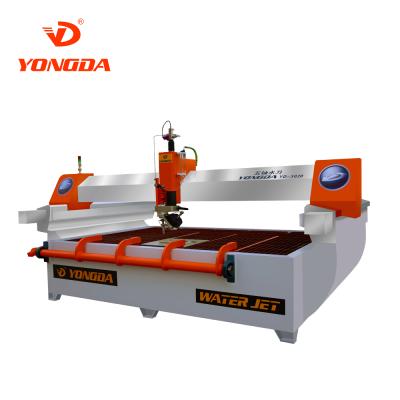 China Building Material Ceramic / Stone / Glass / Metal High Jet Water Cutting Machine YONGDA YD4020 AC 5 Shaft Set With Intensifier Pump for sale