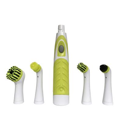 China 4sets Viable Sweeps Interchangeable Household Sonic Scrubber Kitchen Cleaning Brush Kit for sale