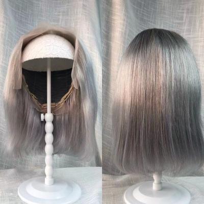 China Hot Selling Lace Bob Wig Cheap Wavy, Brazilian Lace Front Wig, 10-12 Inch Human Hair Body Wave Wig 100% Real Virgin Remy Hair for sale