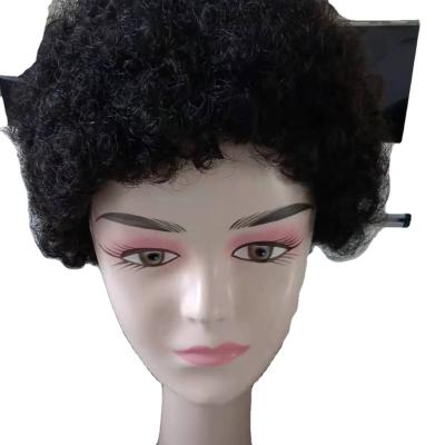 China Curly Curl MOQ 1 in 100% Factory Price Fashion Afro Wigs Short Stock Remy Hair For Color Women Hair Cheap Machine Made Wig for sale