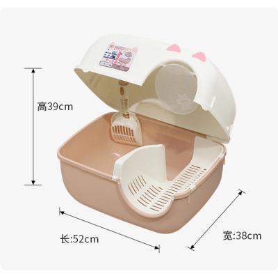 China 2021 New Design Viable Cute Cat Litter Box Self Cleaning Cat Toilet Kitty Fully Enclosed Long Aisle Waterproof Plastic Idea for sale