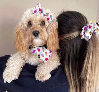 China Thoughtful Harness Dog Bandana Bow Tie and Matching Owner Scrunchie for sale