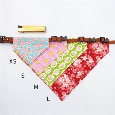 China Viable Wholesale Custom Floral Cotton Dog Bandana Scarf Collar for sale