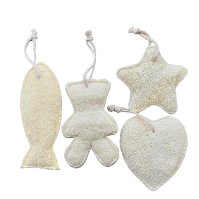 China EXFOLIATE Cute Animal Shaped Natural Fish/Bear/Heart/Star Loofah Sponge Loofah Scrubber for sale