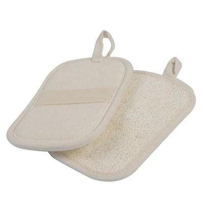 China EXFOLIATE Square Shaped Exfoliate Natural Loofah Pad with Terry Loofah x6