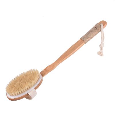 China All Natural Bamboo Bath Brush Detachable Long Handle Shower Brush With Natural Bristle Scrub Back Massage Brush for sale