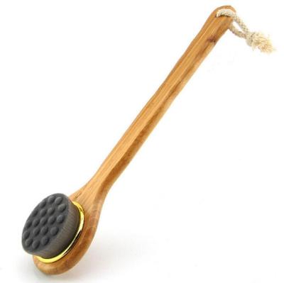 China All Natural Microfiber Handle Soft Massage Bath Brush Bamboo Bath Brush for sale